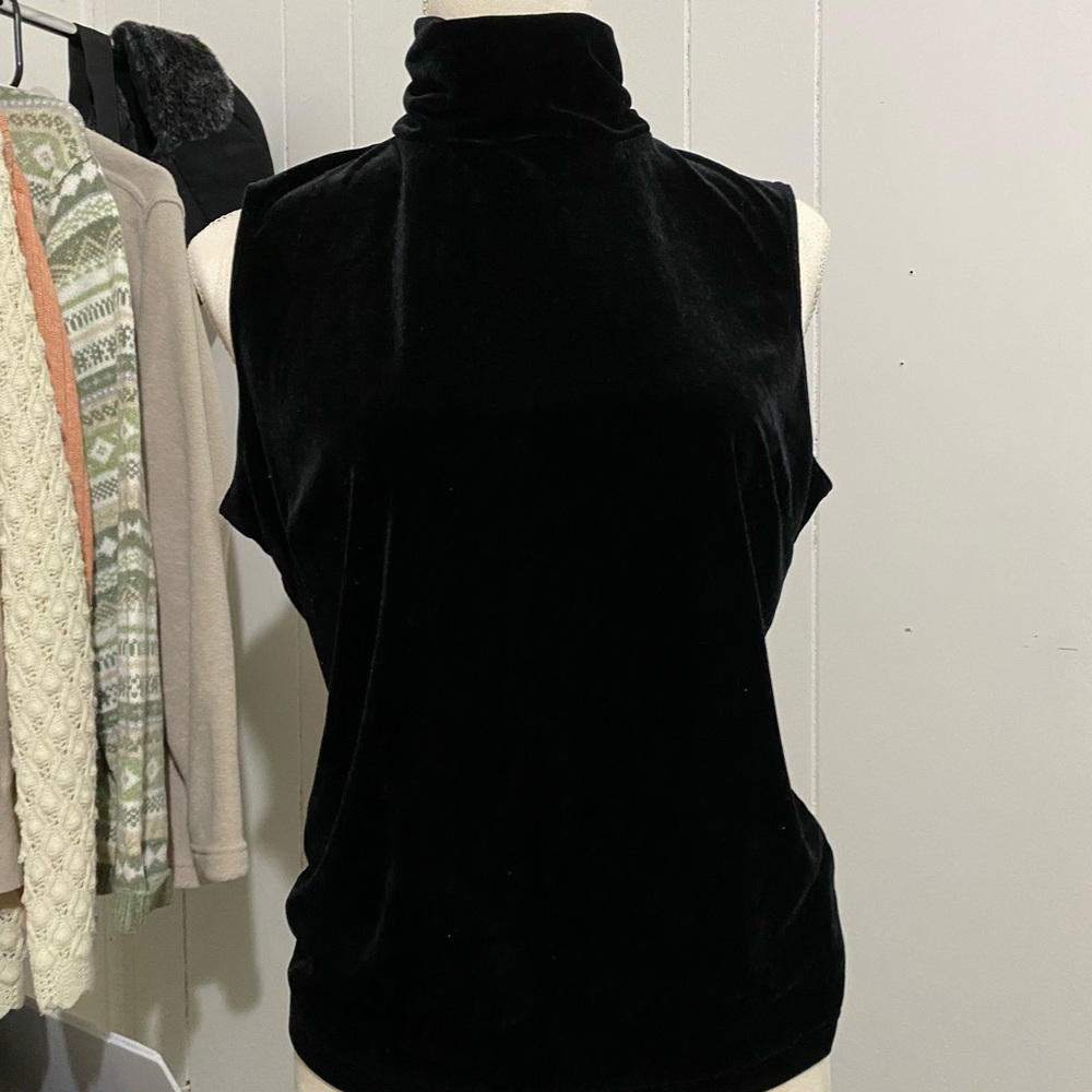 Velvet turtle neck.